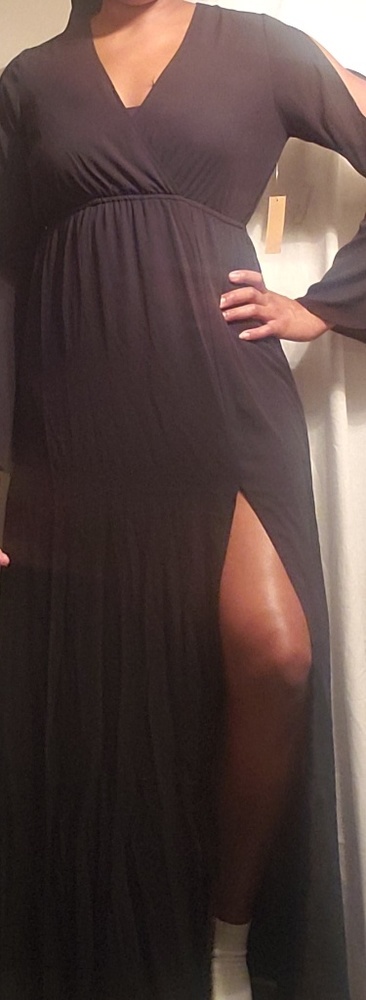 BOGO 2$25|3$30- Long-sleeve CutOut Shear MaxiDress